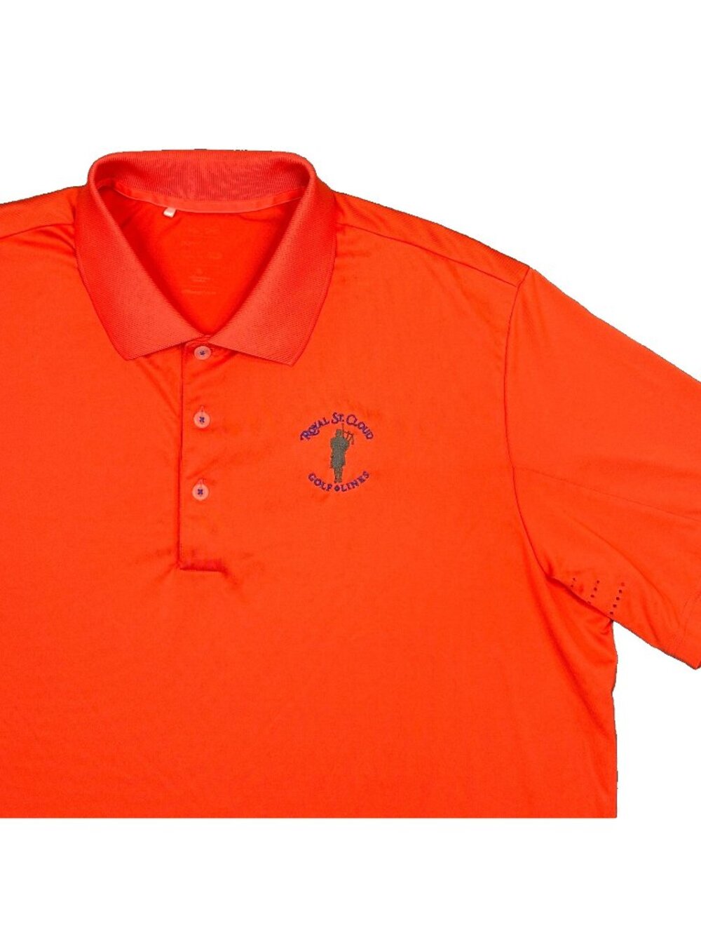 Adidas Polo Shirt Mens XL Orange Climacool Puremotion Royal St Cloud Golf Links